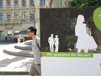 Aktion beim Lueger-Platz (25. Mai 2009) Foto: Michaela Scheiflinger
